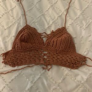 Crochet tan top
